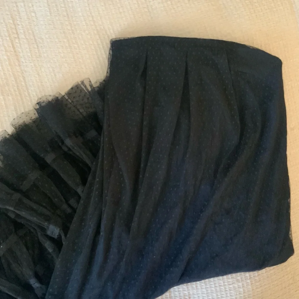 Vintage Free People Black Polka Dot Lace Tiered Maxi Skirt Boho Fairy Goth Small